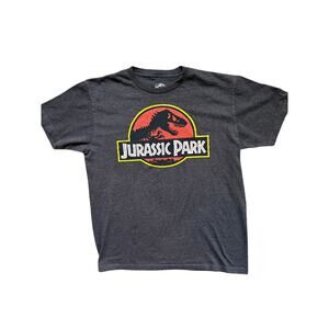 Jurassic Park Men's Large Gray Short Sleeve Graphic T-Shirt